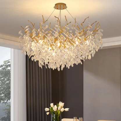 Royelux Modern Crystal Chandelier-Gold Branch Luxury Ceiling Light Fixture