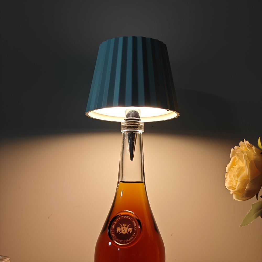 Striped Wireless Bottle Lamp - Black