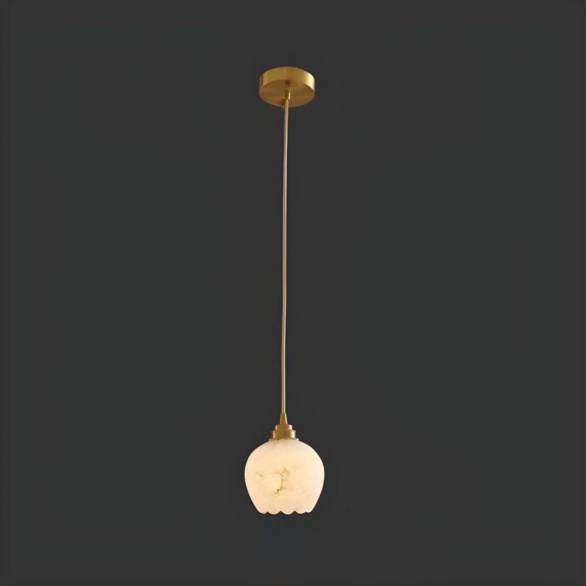 RoyaleGlow Wabi-Sabi Marble Pendant Light - Japandi Minimalist Hanging Lamp