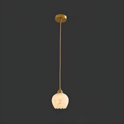 RoyaleGlow Wabi-Sabi Marble Pendant Light - Japandi Minimalist Hanging Lamp