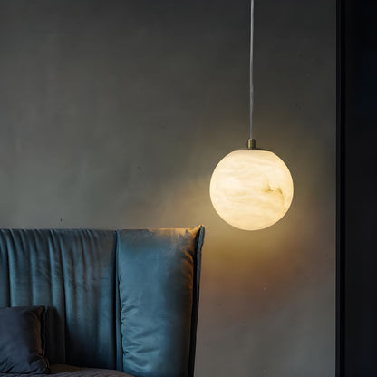 RoyaleGlow Wabi-Sabi Marble Pendant Light - Japandi Minimalist Hanging Lamp