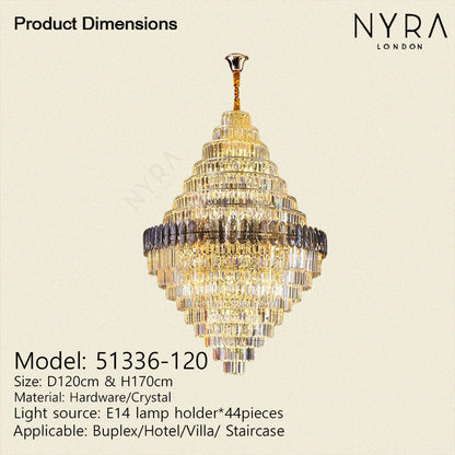 RoyaleGlow Anwar Crystal Chandelier Custom Size Luxury