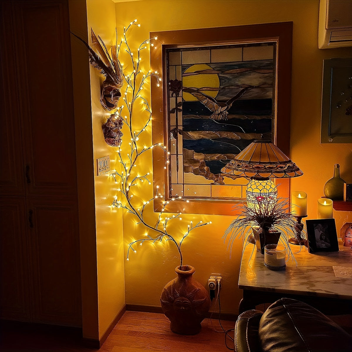 Christmas Vine Tree Lamp - 72/96 LED, 8 Lighting Modes, USB Plug-in, 4.7/6ft - 4.7ft