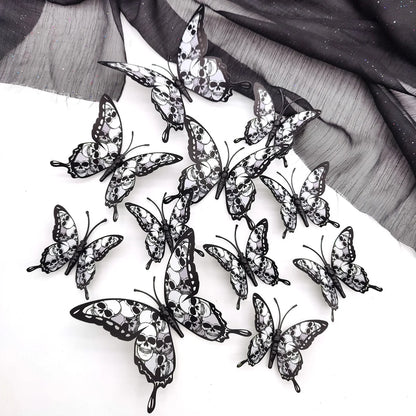 12Pcs 3D Butterfly Wall Sticker PVC Self Adhesive Wallpaper Butterfly Wall Sticker Living Room Window Decal Halloween Home Decor 5