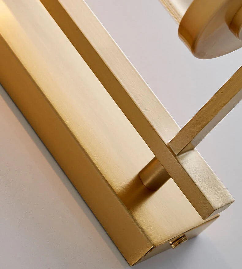 RoyaleGlow Farmhouse Brass Wall Sconce with Clear Cylinder Glass Shade - Royale Basic