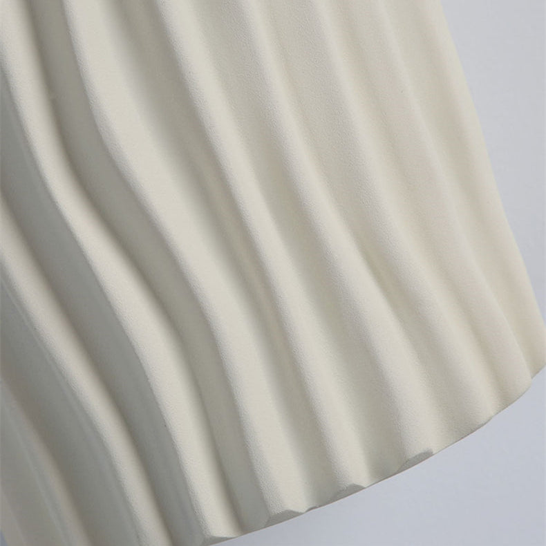 LuxRoyale Pleated Resin Wall Lamp Sconce With Soft Ambient Glow Textured Wave Pattern