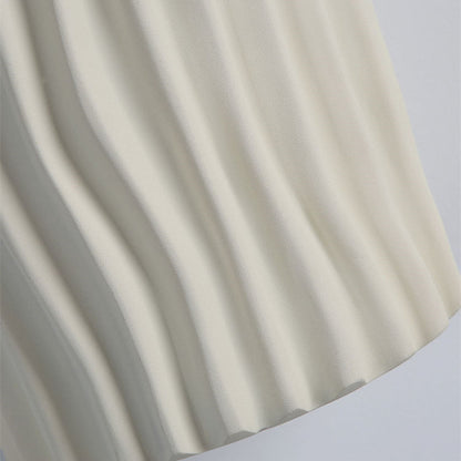 LuxRoyale Pleated Resin Wall Lamp Sconce With Soft Ambient Glow Textured Wave Pattern