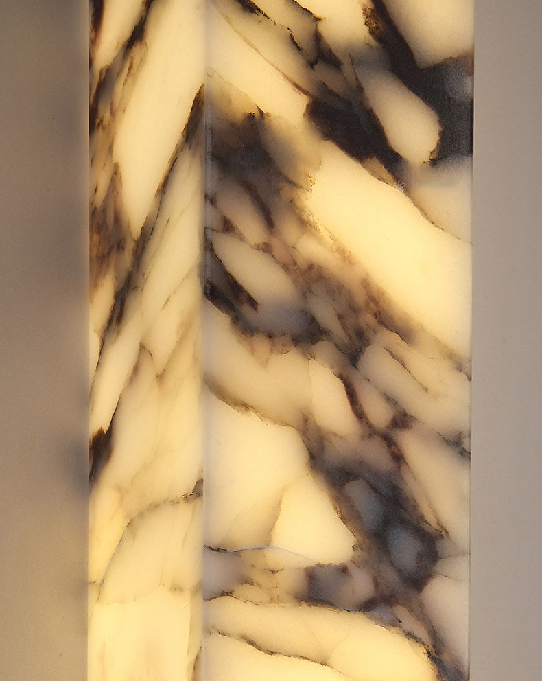 Royelux Marble & Aged Brass Wall Sconce | Modern Cloudstone 2-Light G9 Fixture