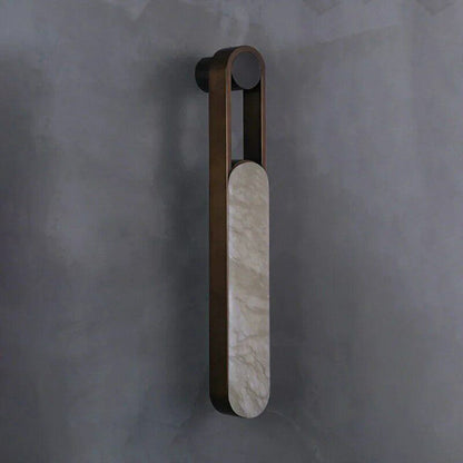 LuxRoyale Minimalist Alabaster Wall Sconce - Elegant Stone Glow LED Lighting Fixture