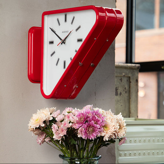 Royelux Modern Dual-Sided Geometric Metal Wall Clock | Premium Architectural Statement Decor