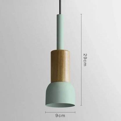 Royaleva Modern Scandinavian Oak & Aluminum Dome Pendant Light