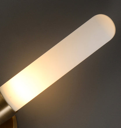 RoyaleGlow Modern Black Linear LED Wall Sconce | Frosted Glass Tube for Ambient Lighting