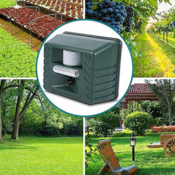 Outdoor Ultrasonic Bird Repeller – Humane Woodpecker Deterrent with Sonic Alarm & Flashing Lights for Gardens & Patios