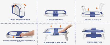 Royaleva Baby Bath Tub with Temperature Sensor and Foldable Design