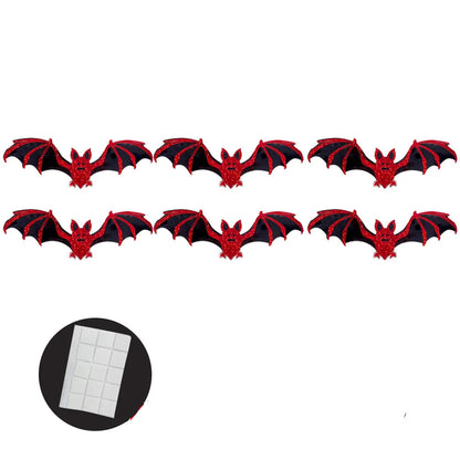 12pcs 15cm Halloween 3D Hollow Bat Wall Stickers Removable Black Bat Sticker Room Decor Party DIY Decals Halloween Horror Bats 7