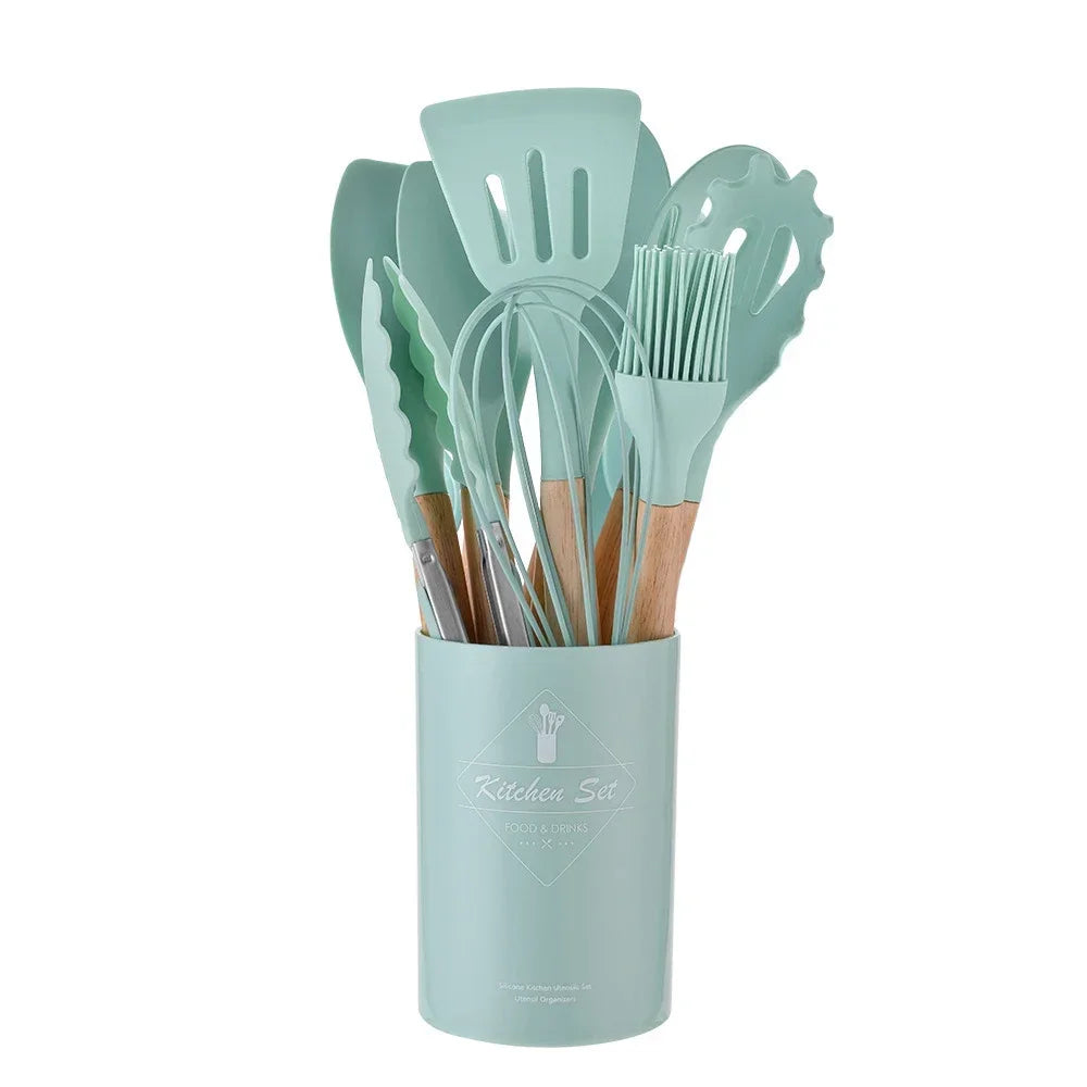12pcs Silicone Non-Stick Cooking Utensil Set 7