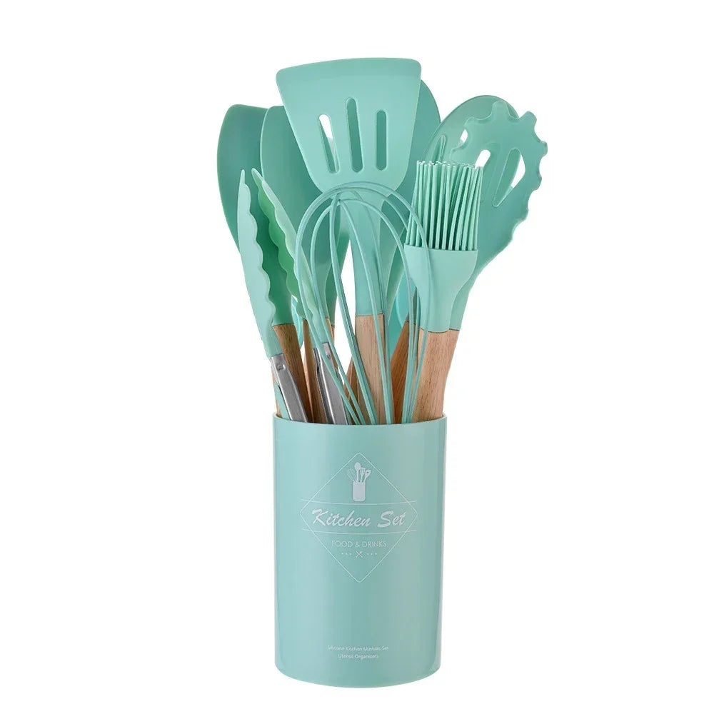 12pcs Silicone Non-Stick Cooking Utensil Set 9