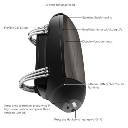 Royaleva Professional Vibration Massager Barbershop Cordless Handheld Heat Massager USB Charging Body Neck Back Head Face Massager