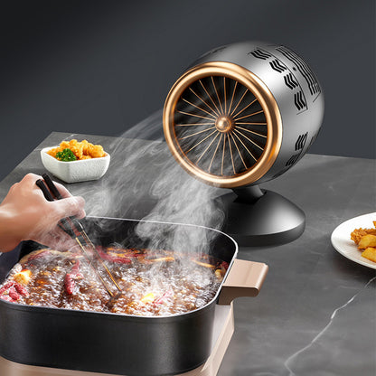 LuxRoyale Jet Black Personal Range Hood for Smoke-Free Indoor Cooking, Fume Extractor