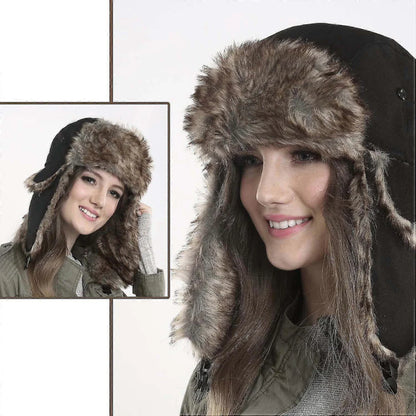Royaleva Cozy Faux Fur Winter Earflap Aviator Ski Hat