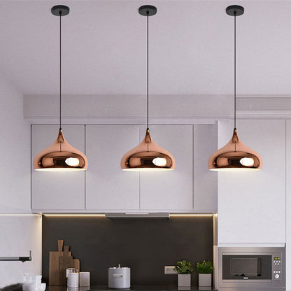 Royelux Modern Copper Pendant Light for Kitchen Island Dining Room Entryway Lighting
