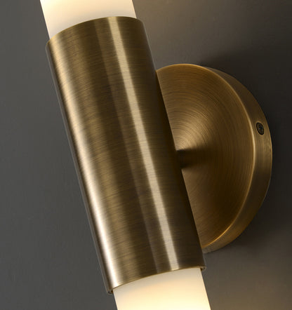 RoyaleGlow Modern Black Linear LED Wall Sconce | Frosted Glass Tube for Ambient Lighting