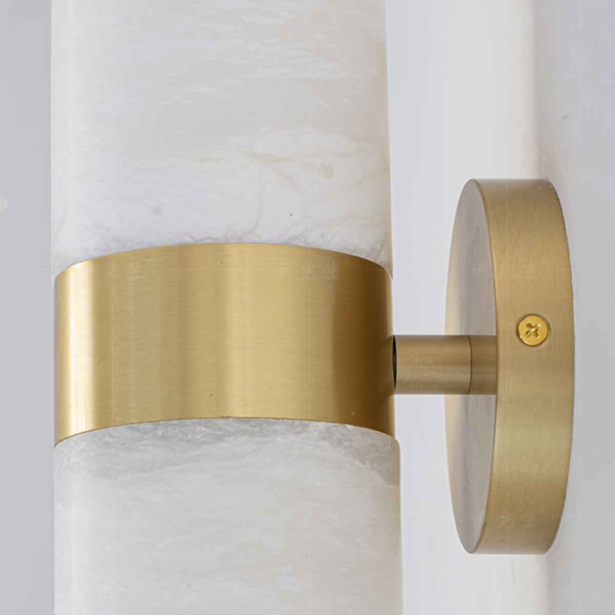 RoyaleGlow Modern Brass & Alabaster Wall Sconce - Elegant Up/Down Lighting