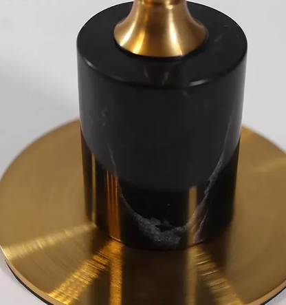 LuxRoyale Modern Marble Table Lamp with  Black Shade Brass Accent
