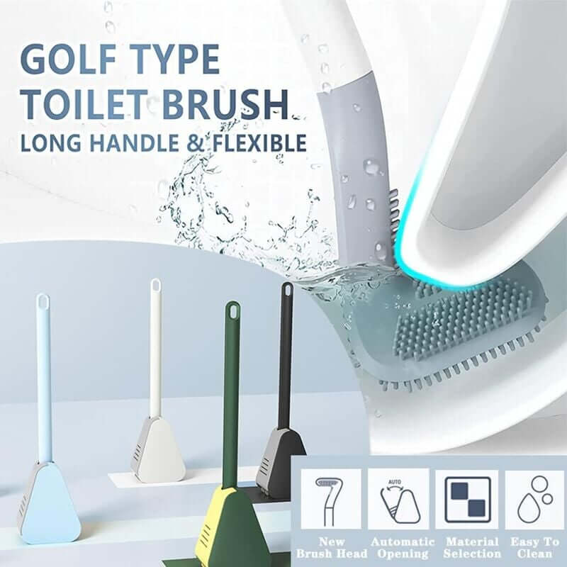 Royallure Silicone Toilet Brush – Tool-Free Installation, Flexible Bristles, Corner Cleaning