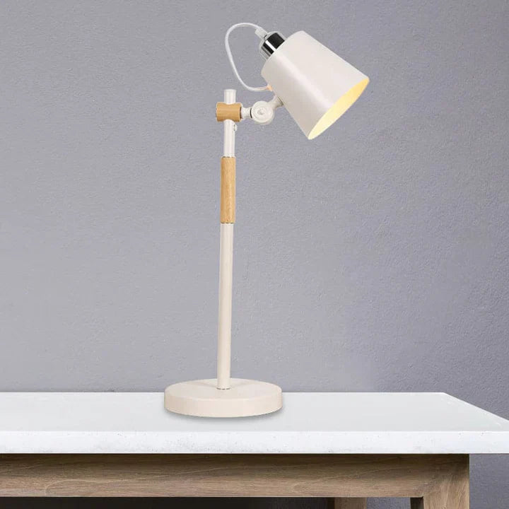 RoyaleGlow Industrial Metal Table Lamp - Unique Bucket Style Design - Black