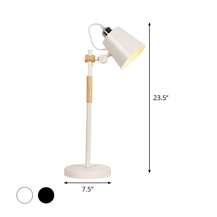 RoyaleGlow Industrial Metal Table Lamp - Unique Bucket Style Design - Black