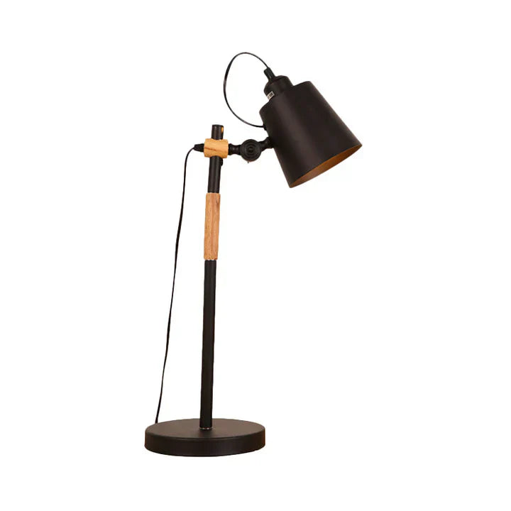 RoyaleGlow Industrial Metal Table Lamp - Unique Bucket Style Design - Black