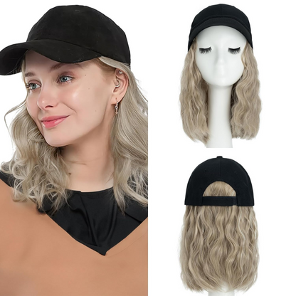 Royaleva Heat Resistant Synthetic Wavy Wig Extension Baseball Cap