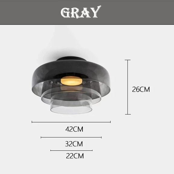 LuxRoyale Nordic LED Glass Flush Mount Ceiling Lamp for Living Room, Bedroom & Hallway