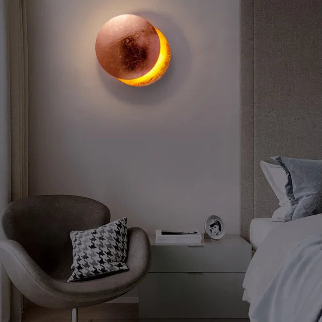 RoyaleGlow Rotatable Moon Phase LED Wall Sconce - Modern Adjustable Lighting for Bedroom & Hallway