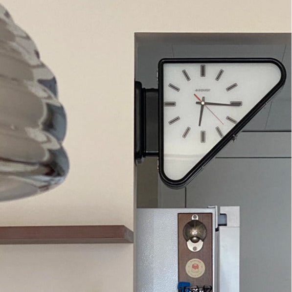 Royelux Modern Dual-Sided Geometric Metal Wall Clock | Premium Architectural Statement Decor