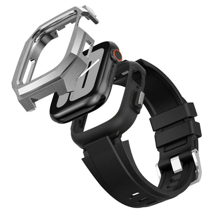 RoyaleGlow AP9009 Fluororubber Band Stainless Steel Case For Apple Watch