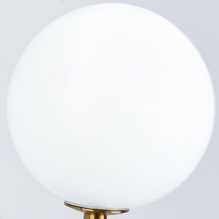 LuxRoyale Modern Brass Double Globe Wall Sconce-Frosted Glass Vanity Light Fixture