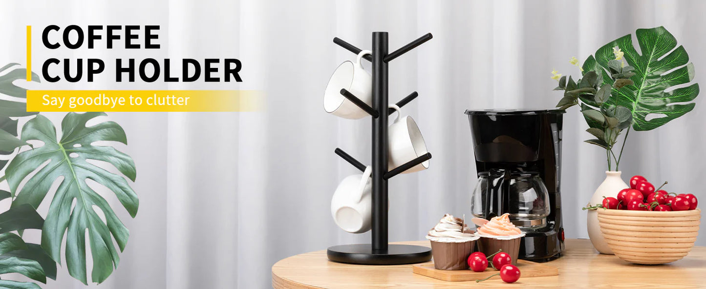 Luxora Cup Mug Holder Tree – Stylish Wooden Organizer
