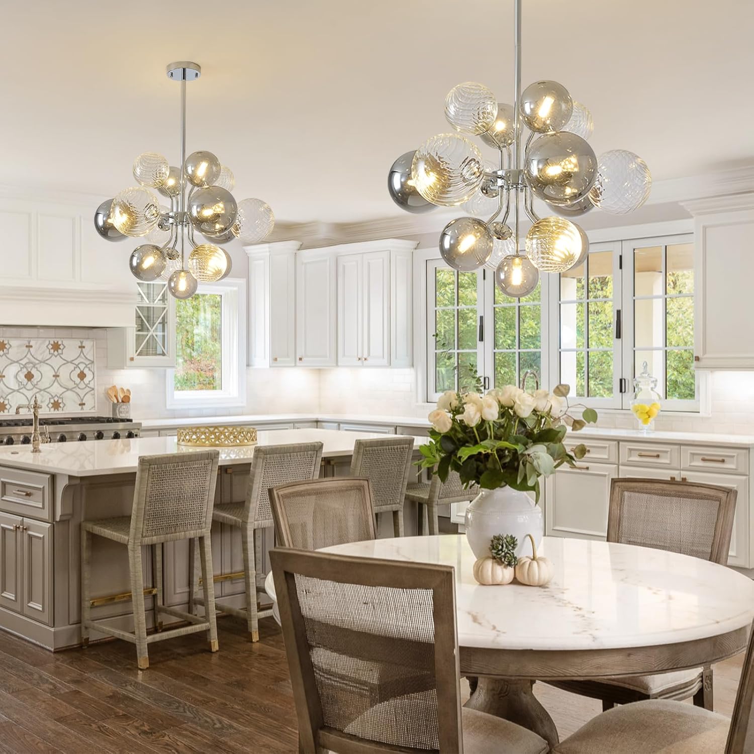 15-Light Glass Bubble Chandelier – Chrome Sputnik Pendant 3