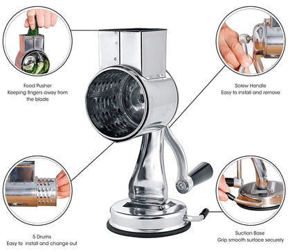 Luxora Multi-Functional Kitchen Rotary Food Grater Slicer