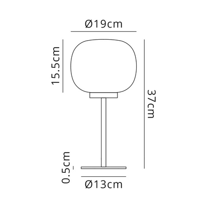 Royelux Modern Satin Gold Table Lamp with Frosted White Oval Shade