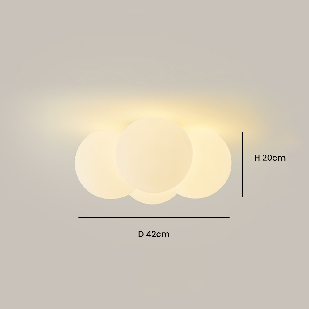 Royallure Cloud Bubbles Ceiling Light - Elegant LED Fixture for Home Décor - Flush Mount Ceiling / White / D42*H20CM