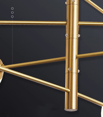 RoyaleGlow Mid-Century Modern 6-Light Gold Sputnik Chandelier with LED Glass Globes