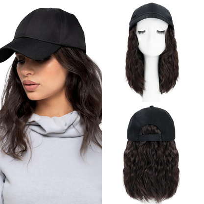 Royaleva Heat Resistant Synthetic Wavy Wig Extension Baseball Cap