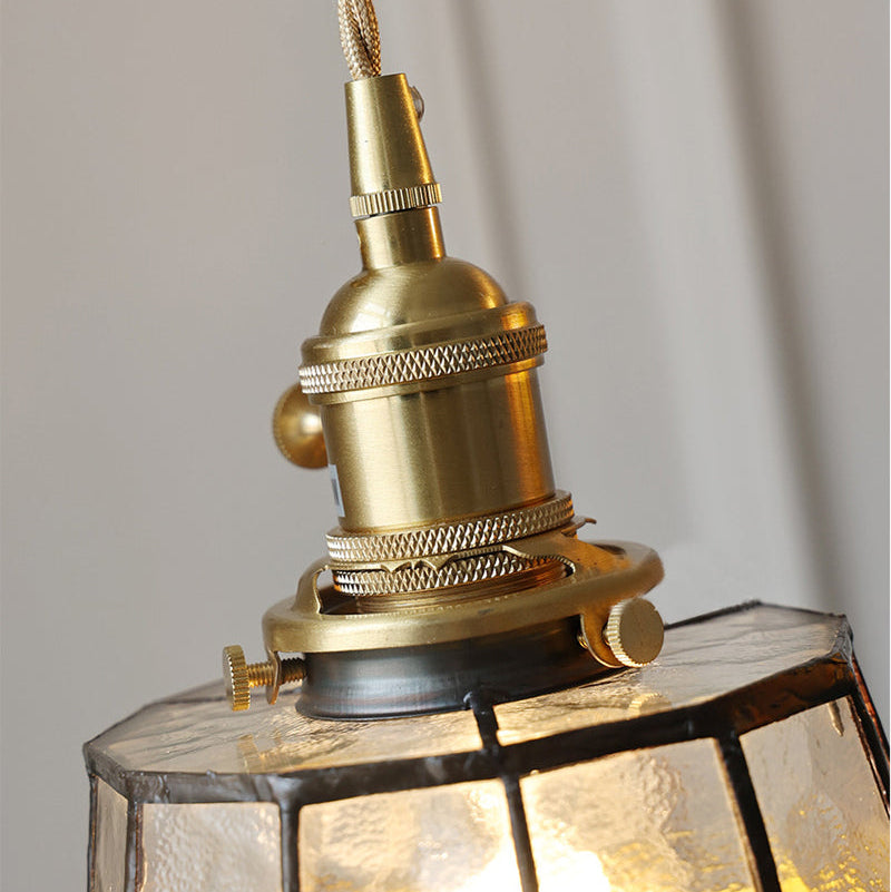 Royelux Vintage Stained Glass Geometric Pendant Light for Kitchen Island, Dining & Bedroom