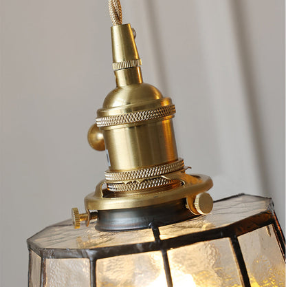 Royelux Vintage Stained Glass Geometric Pendant Light for Kitchen Island, Dining & Bedroom