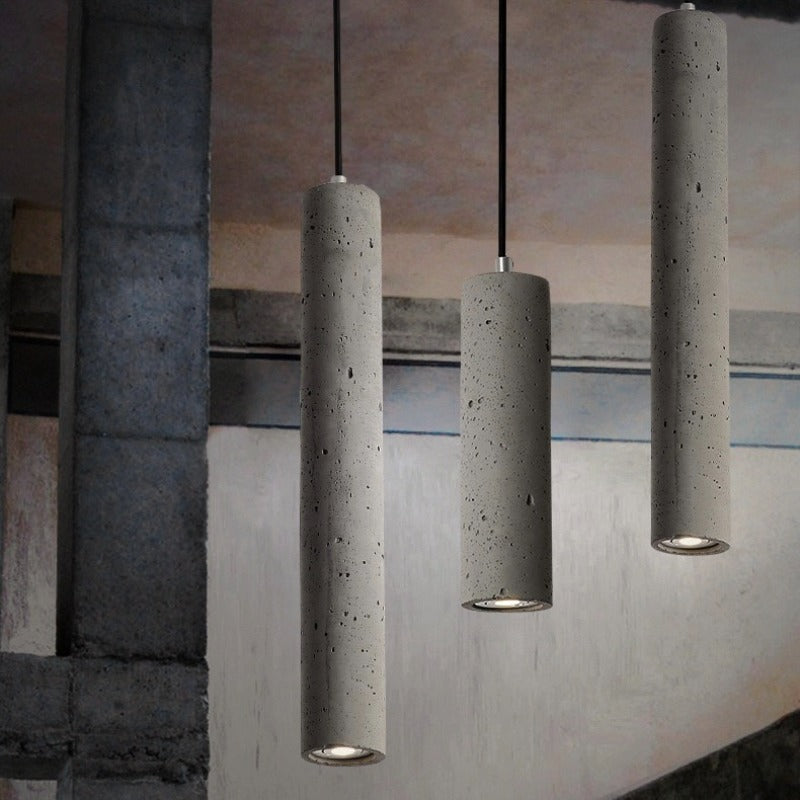Royaleva Modern Concrete Pendant Light, Industrial Contemporary Ceiling Fixture