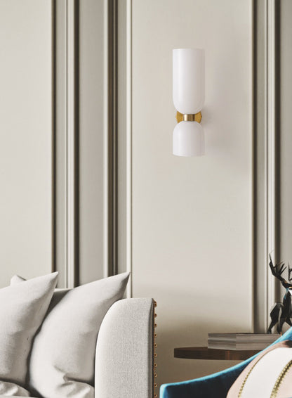 Lumora Modern Smoked Glass Dual LED Wall Sconce