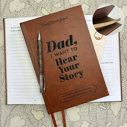 Royaleva Dad, I Want to Hear Your Story - Heirloom Edition Leather Wrapped Hardcover